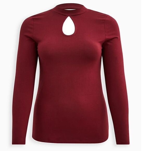 Torrid purple FOXY MOCK NECK KEYHOLE OPEN BACK TOP 1 - Picture 1 of 8